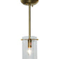 Meyda Lighting Bakersfield 5" Natural Brass Mini Pendant Light With Clear Shade Glass