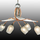 Meyda Lighting Ballerina 30" 5-Light Copper And Steel Clear Coated Chandelier With Frosted Clear Shade Glass