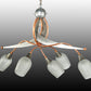 Meyda Lighting Ballerina 30" 5-Light Copper And Steel Clear Coated Chandelier With Frosted Clear Shade Glass