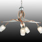 Meyda Lighting Ballerina 30" 5-Light Copper And Steel Clear Coated Chandelier With Frosted Clear Shade Glass