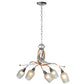 Meyda Lighting Ballerina 30" 5-Light Copper And Steel Clear Coated Chandelier With Frosted Clear Shade Glass