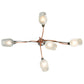 Meyda Lighting Ballerina 30" 5-Light Copper And Steel Clear Coated Chandelier With Frosted Clear Shade Glass