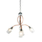 Meyda Lighting Ballerina 30" 5-Light Copper And Steel Clear Coated Chandelier With Frosted Clear Shade Glass