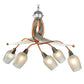 Meyda Lighting Ballerina 30" 5-Light Copper And Steel Clear Coated Chandelier With Frosted Clear Shade Glass