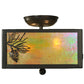 Meyda Lighting Balsam Pine 10"Sq 2-Light Timeless Bronze Flush Mount Light With Beige Iridescent Shade Glass