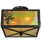 Meyda Lighting Balsam Pine 10"Sq 2-Light Timeless Bronze Flush Mount Light With Beige Iridescent Shade Glass
