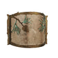Meyda Lighting Balsam Pine 12" Antique Copper & Green Needles Wall Sconce With Silver Mica Shade Glass