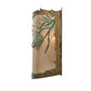 Meyda Lighting Balsam Pine 12" Antique Copper & Green Needles Wall Sconce With Silver Mica Shade Glass