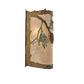 Meyda Lighting Balsam Pine 12" Antique Copper & Green Needles Wall Sconce With Silver Mica Shade Glass
