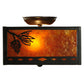 Meyda Lighting Balsam Pine 14" 2-Light Timeless Bronze Flush Mount Light With Amber Mica Shade Glass