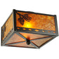 Meyda Lighting Balsam Pine 14" 2-Light Timeless Bronze Flush Mount Light With Amber Mica Shade Glass