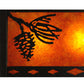 Meyda Lighting Balsam Pine 14" 2-Light Timeless Bronze Flush Mount Light With Amber Mica Shade Glass