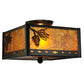 Meyda Lighting Balsam Pine 14" 2-Light Timeless Bronze Flush Mount Light With Amber Mica Shade Glass