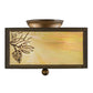 Meyda Lighting Balsam Pine 15" 2-Light Antique Copper Flush Mount Light With Beige Iridescent Shade Glass