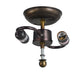 Meyda Lighting Balsam Pine 15" 2-Light Antique Copper Flush Mount Light With Beige Iridescent Shade Glass