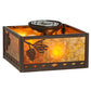 Meyda Lighting Balsam Pine 15" 2-Light Cafe Noir Flush Mount Light With Amber Mica Shade Glass