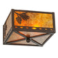 Meyda Lighting Balsam Pine 15" 2-Light Cafe Noir Flush Mount Light With Amber Mica Shade Glass