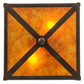Meyda Lighting Balsam Pine 15" 2-Light Cafe Noir Flush Mount Light With Amber Mica Shade Glass