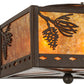 Meyda Lighting Balsam Pine 15" 2-Light Cafe Noir Flush Mount Light With Amber Mica Shade Glass
