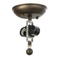 Meyda Lighting Balsam Pine 15" 2-Light Cafe Noir Flush Mount Light With Amber Mica Shade Glass