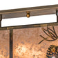 Meyda Lighting Balsam Pine 16" 6-Light Light Burnished Antique Copper Flush Mount Light With Silver Mica Shade Glass