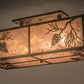 Meyda Lighting Balsam Pine 16" 6-Light Light Burnished Antique Copper Flush Mount Light With Silver Mica Shade Glass