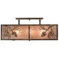 Meyda Lighting Balsam Pine 16" 6-Light Light Burnished Antique Copper Flush Mount Light With Silver Mica Shade Glass