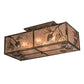 Meyda Lighting Balsam Pine 16" 6-Light Light Burnished Antique Copper Flush Mount Light With Silver Mica Shade Glass