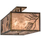 Meyda Lighting Balsam Pine 16" 6-Light Light Burnished Antique Copper Flush Mount Light With Silver Mica Shade Glass