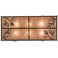Meyda Lighting Balsam Pine 16" 6-Light Light Burnished Antique Copper Flush Mount Light With Silver Mica Shade Glass