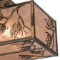 Meyda Lighting Balsam Pine 16" 6-Light Light Burnished Antique Copper Flush Mount Light With Silver Mica Shade Glass