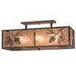 Meyda Lighting Balsam Pine 16" 6-Light Light Burnished Antique Copper Flush Mount Light With Silver Mica Shade Glass