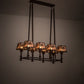Meyda Lighting Balsam Pine 170354 38" 8-Light Cafe Noir Chandelier With Silver Mica Shade Glass