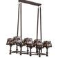 Meyda Lighting Balsam Pine 170354 38" 8-Light Cafe Noir Chandelier With Silver Mica Shade Glass