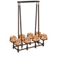 Meyda Lighting Balsam Pine 170354 38" 8-Light Cafe Noir Chandelier With Silver Mica Shade Glass