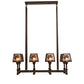 Meyda Lighting Balsam Pine 170354 38" 8-Light Cafe Noir Chandelier With Silver Mica Shade Glass