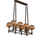 Meyda Lighting Balsam Pine 170354 38" 8-Light Cafe Noir Chandelier With Silver Mica Shade Glass