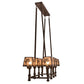 Meyda Lighting Balsam Pine 170354 38" 8-Light Cafe Noir Chandelier With Silver Mica Shade Glass
