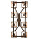 Meyda Lighting Balsam Pine 170354 38" 8-Light Cafe Noir Chandelier With Silver Mica Shade Glass