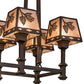 Meyda Lighting Balsam Pine 170354 38" 8-Light Cafe Noir Chandelier With Silver Mica Shade Glass