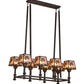 Meyda Lighting Balsam Pine 170354 38" 8-Light Cafe Noir Chandelier With Silver Mica Shade Glass
