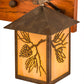 Meyda Lighting Balsam Pine 20" 2-Light Acid Steel & Natural Wood Wall Sconce With Beige Iridescent Shade Glass