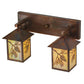 Meyda Lighting Balsam Pine 20" 2-Light Vintage Copper Vanity Light With Beige Iridescent Shade Glass