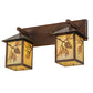 Meyda Lighting Balsam Pine 20" 2-Light Vintage Copper Vanity Light With Beige Iridescent Shade Glass