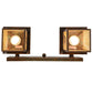 Meyda Lighting Balsam Pine 20" 2-Light Vintage Copper Vanity Light With Beige Iridescent Shade Glass