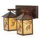 Meyda Lighting Balsam Pine 20" 2-Light Vintage Copper Vanity Light With Beige Iridescent Shade Glass