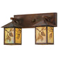 Meyda Lighting Balsam Pine 20" 2-Light Vintage Copper Vanity Light With Beige Iridescent Shade Glass