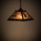 Meyda Lighting Balsam Pine 22" 2-Light Flat Black Pendant Light With Silver Mica Shade Glass