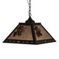 Meyda Lighting Balsam Pine 22" 2-Light Flat Black Pendant Light With Silver Mica Shade Glass