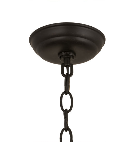 Meyda Lighting Balsam Pine 22" 2-Light Flat Black Pendant Light With Silver Mica Shade Glass
